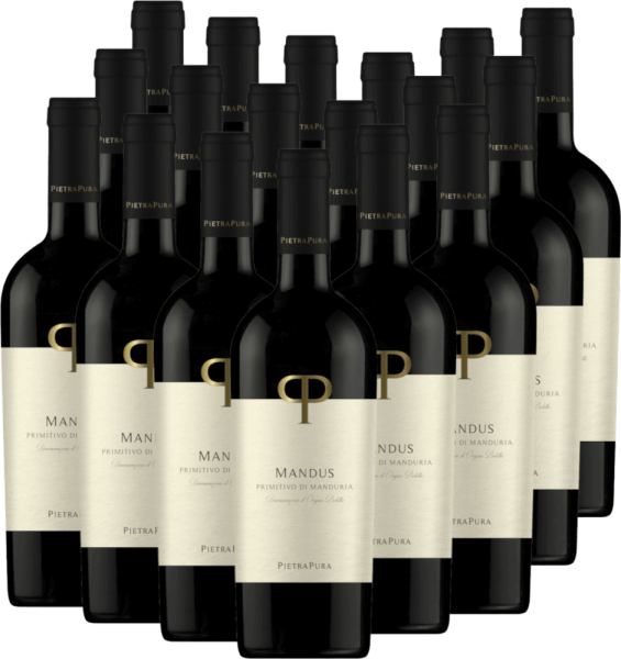 Confezione-vantaggio da 18 bottiglie - Mandus Primitivo di Manduria DOC 2019 - Pietra Pura