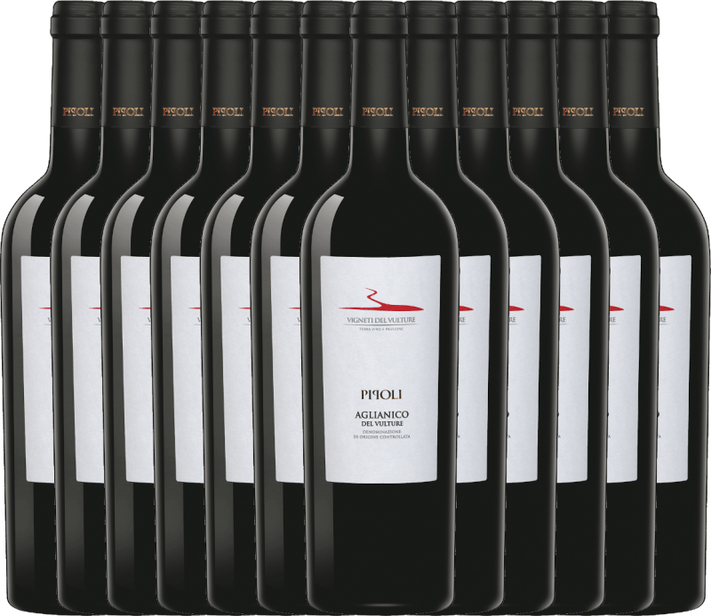 12er Vorteils-Weinpaket - Pipoli Aglianico del Vulture DOC - Vigneti del Vulture