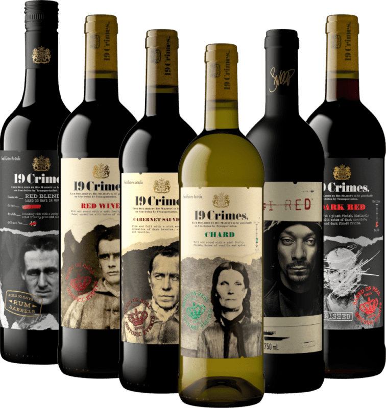 Vini incredibilmente buoni con 19 Crimes - 6x pacchetto di assaggio
