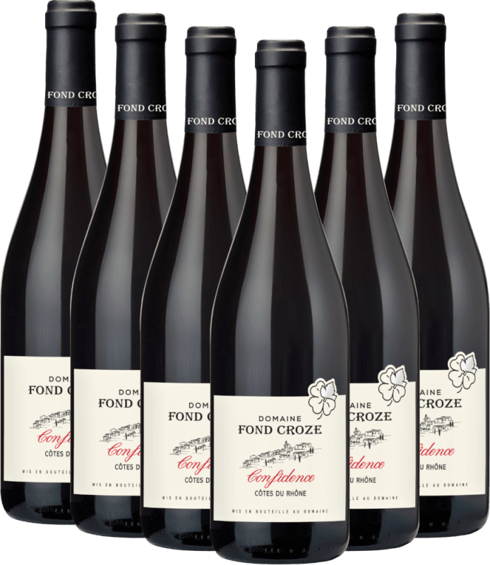 Cuvée Confidence Rouge Côtes du Rhône AOP - Domaine Fond Croze - Confezione da 6 vini vantaggiosi