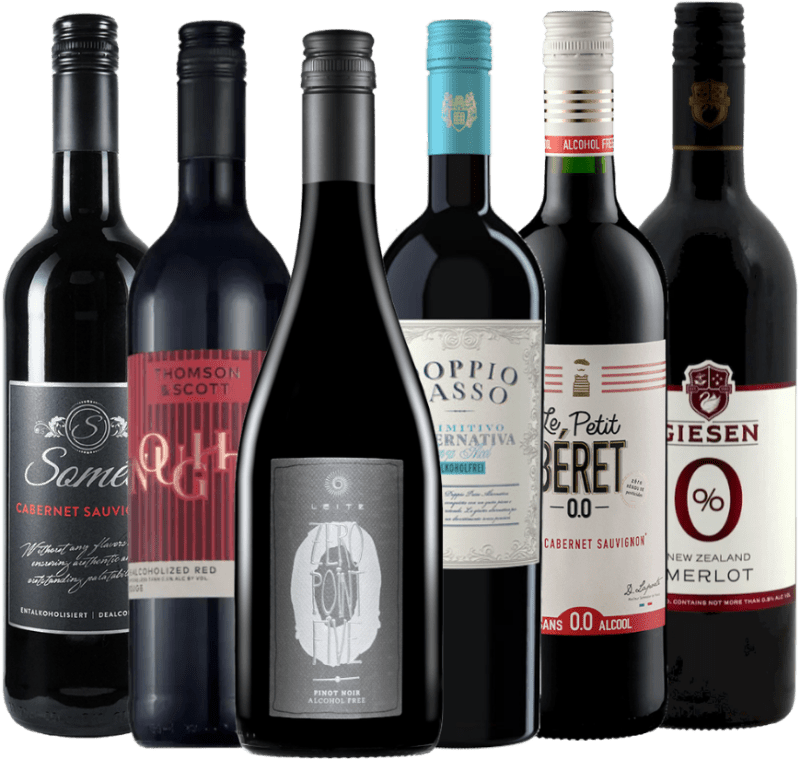 Piacere del vino rosso analcolico - confezione degustazione da 6 pezzi